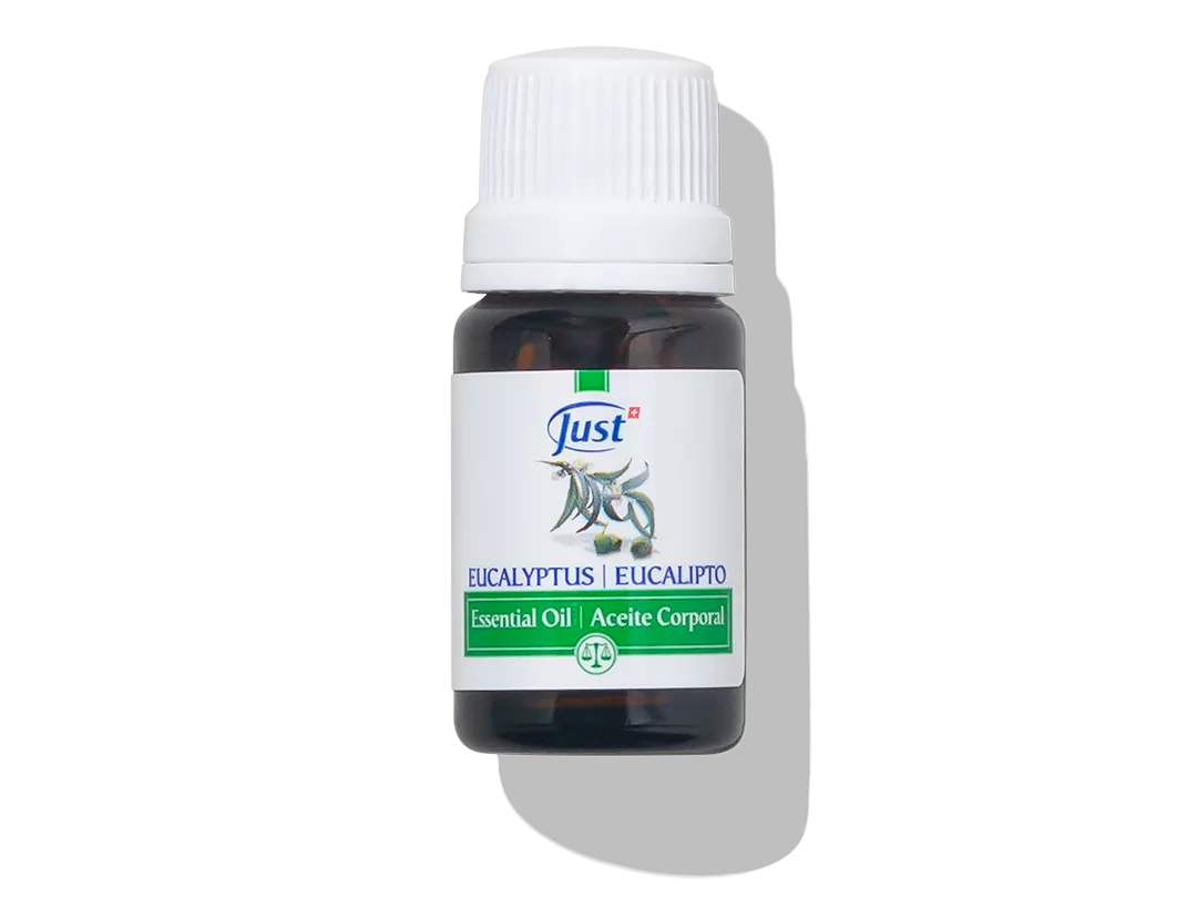 Aceite Esencial de Eucalipto de Just, presentación de 10 ml