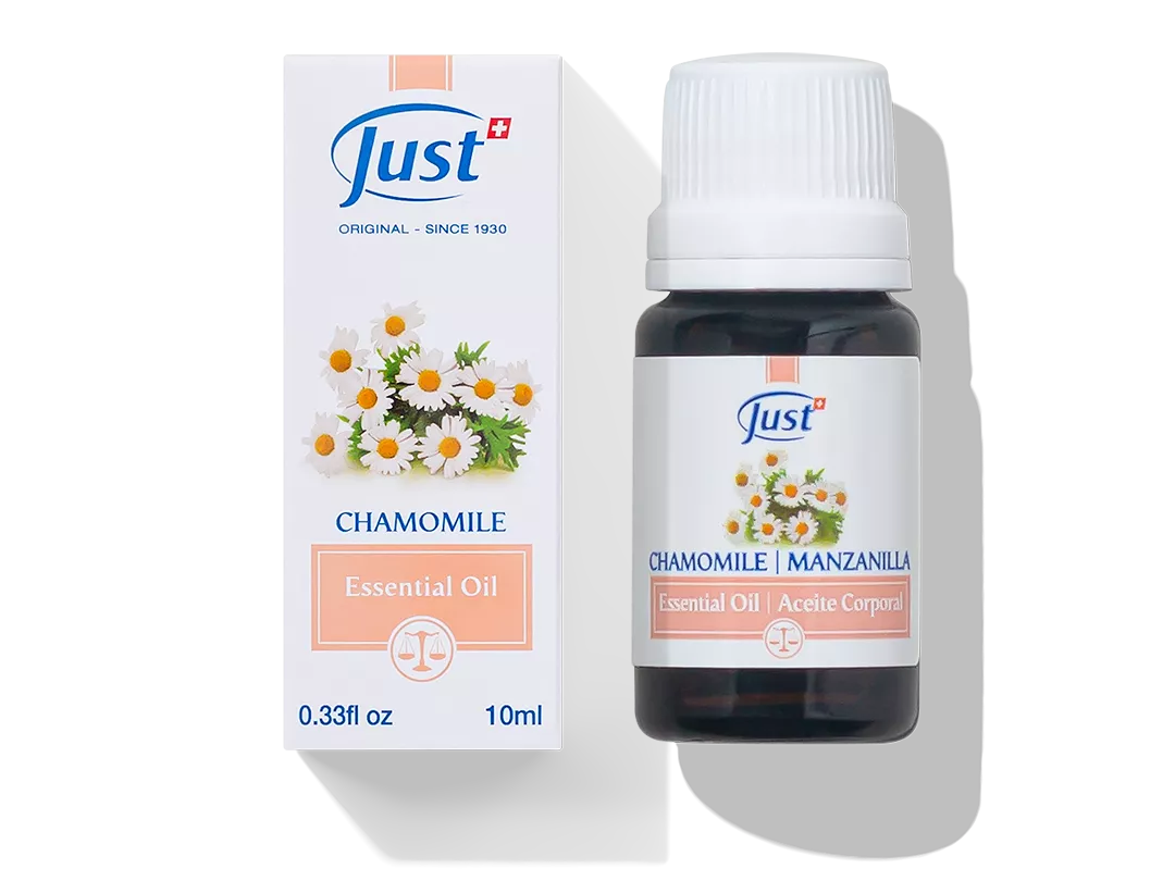 Aceite Esencial de Manzanilla de Just, presentación de 10 ml