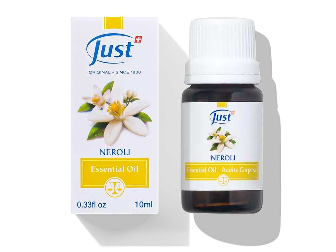 Aceite Esencial de Neroli de Just, presentación de 10 ml