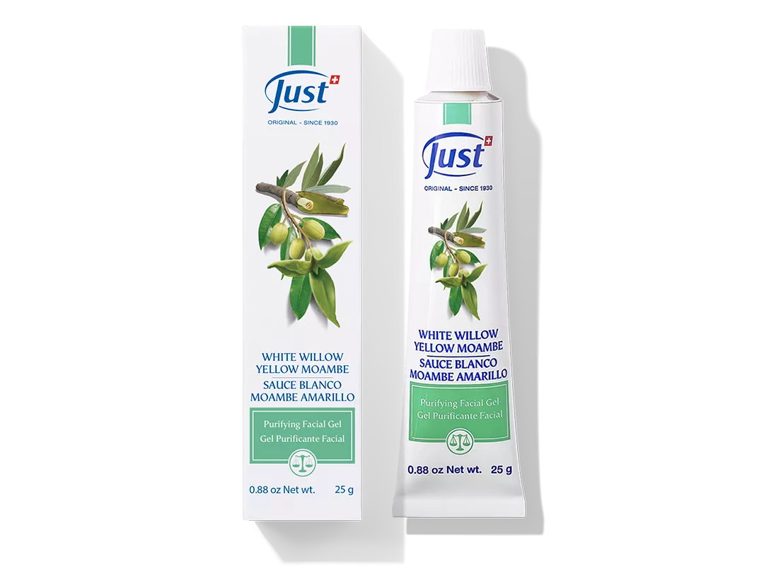 Tubo del Gel Purificante de Sauce Blanco y Moambe Amarillo de Swiss Just, de 25 g
