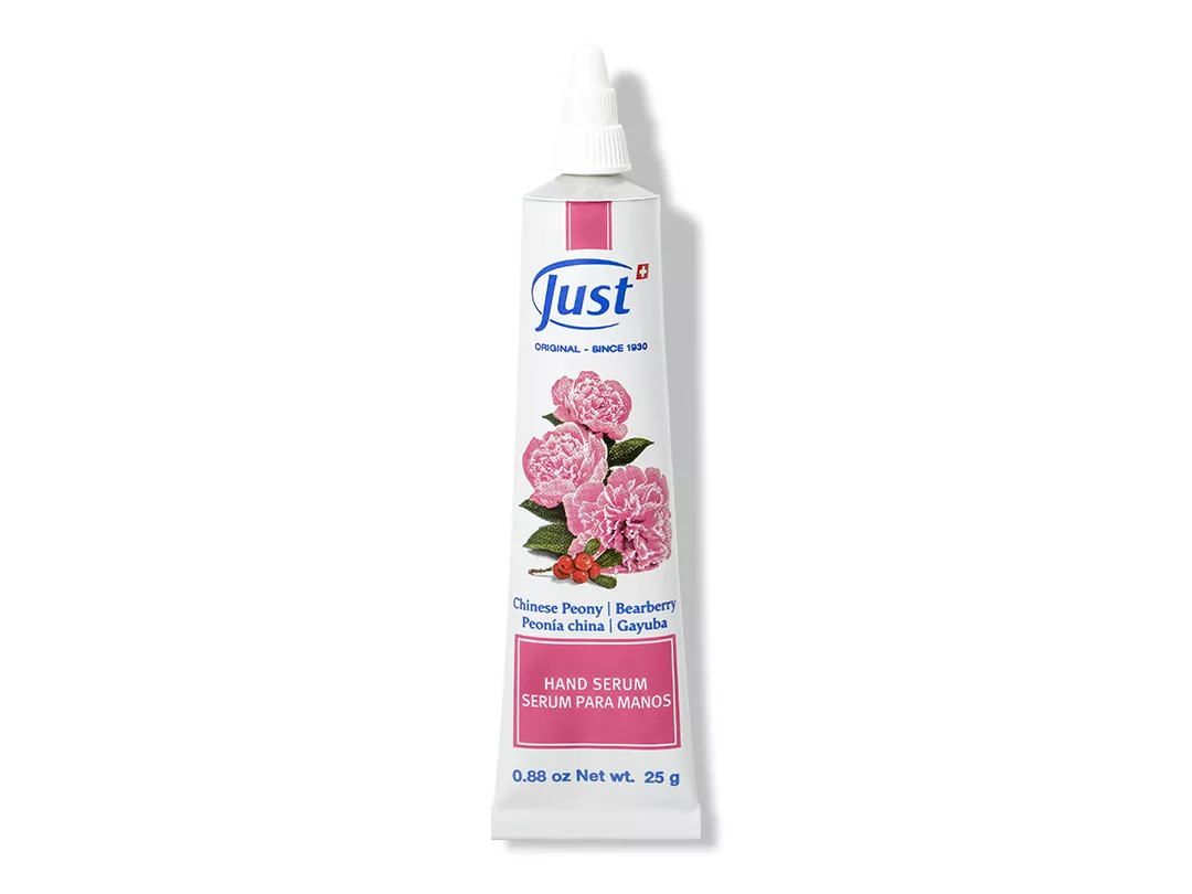 Serum para Manos de Peonía y Gayuba de Just, presentación de 25 g