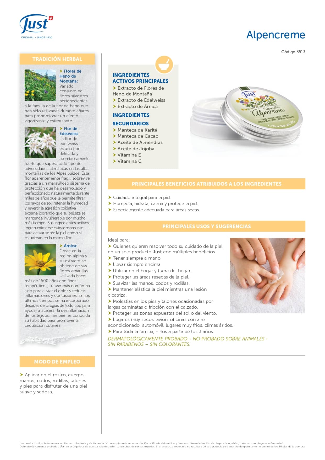 Ficha Alpen Creme Just
